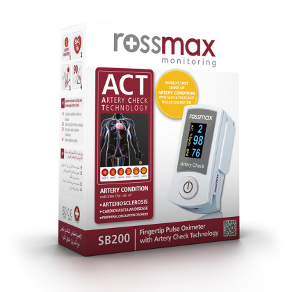 Swiss Rossmax One Year Warranty – Fingertip Pulse Oximeter With Artery Check Technology – Instant Check Of Artery Condition Into 6 Levels – 1