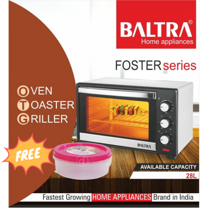 Baltra Froster Electric Oven (OTG) With Convection – 28L (BlacK) free Oven container